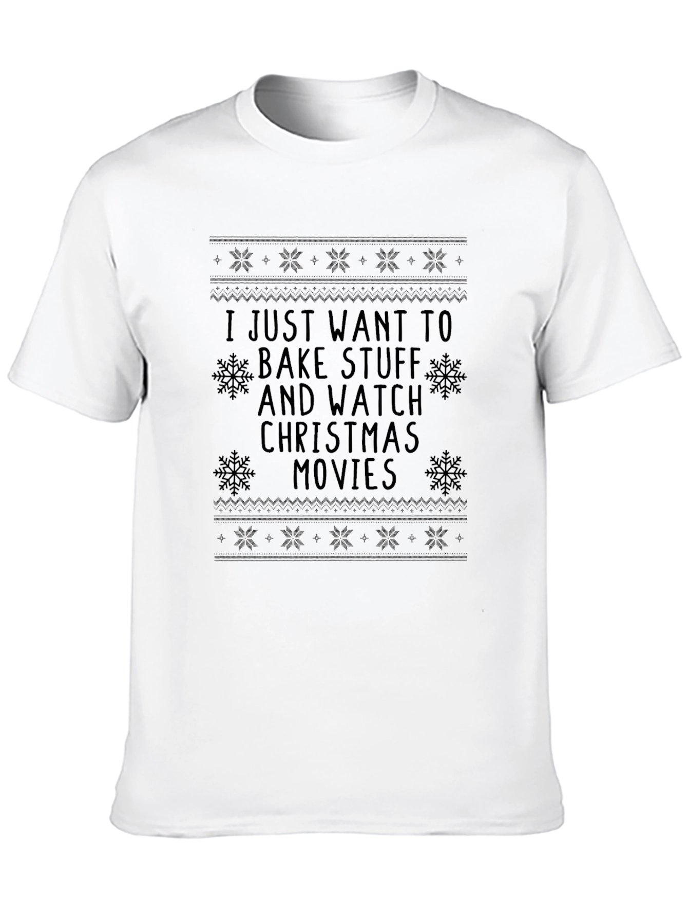 Bake Stuff & Christmas Movies Black T-Shirt