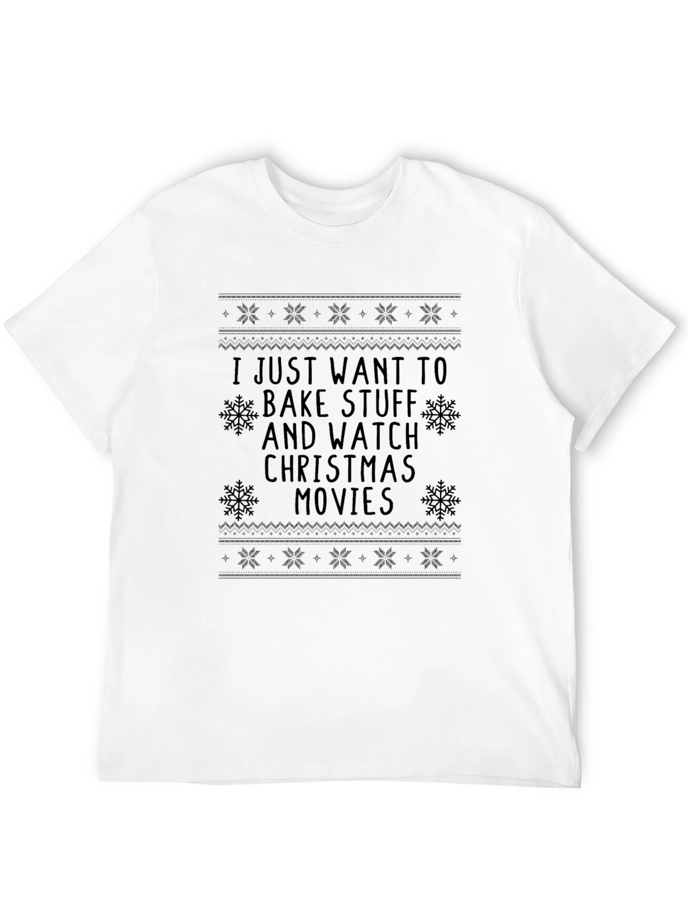 Bake Stuff & Christmas Movies Black T-Shirt