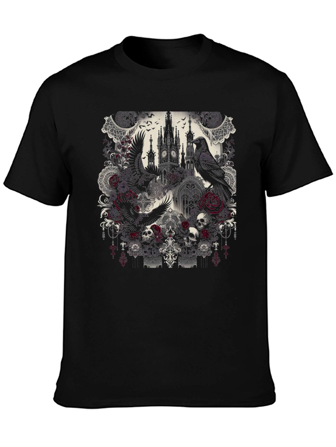 Gothic Raven Castle T-Shirt