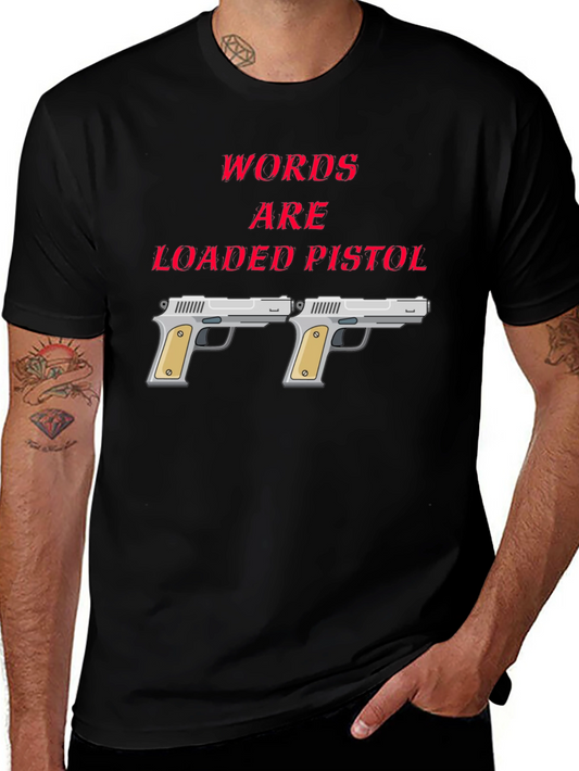 Words are Loaded Pistol Graphic Tee - Black