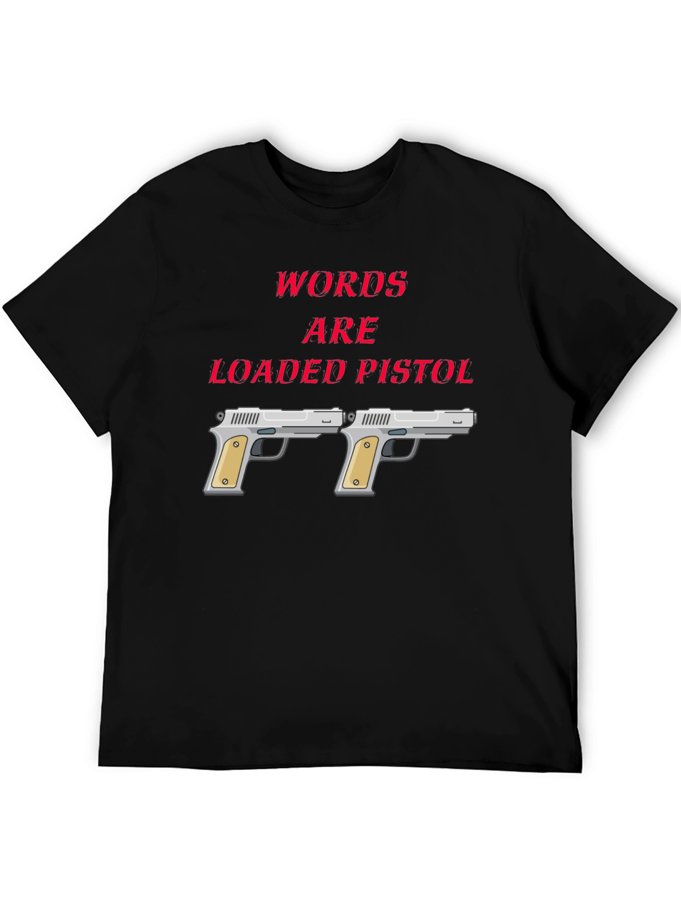 Words are Loaded Pistol Graphic Tee - Black
