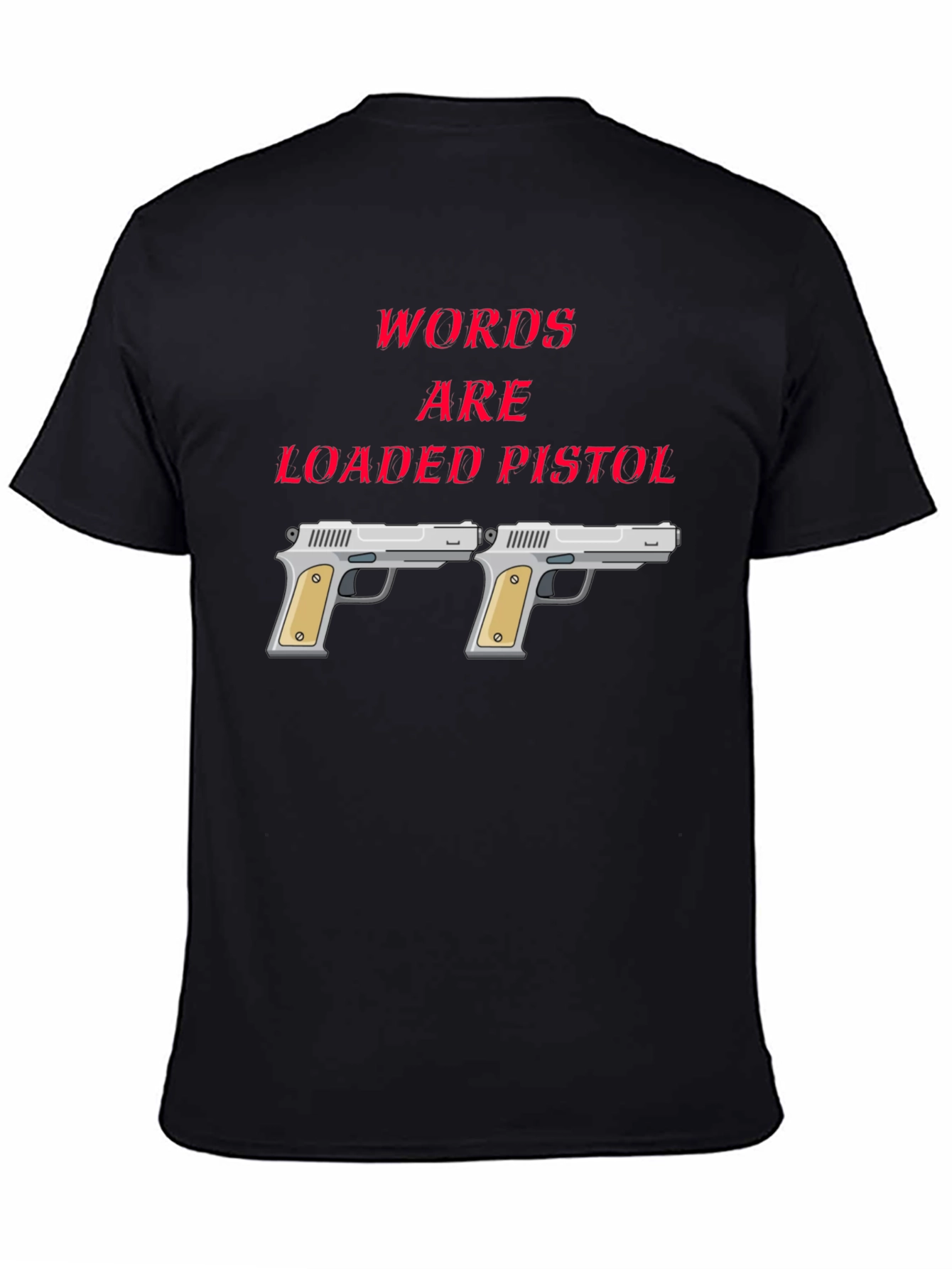 Words are Loaded Pistol Graphic Tee - Black