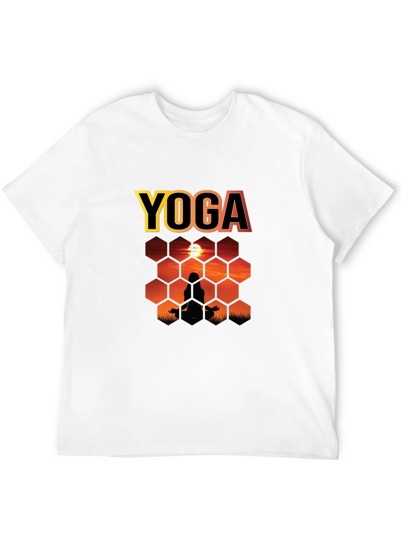 Yoga Sunset Silhouette Graphic T-Shirt