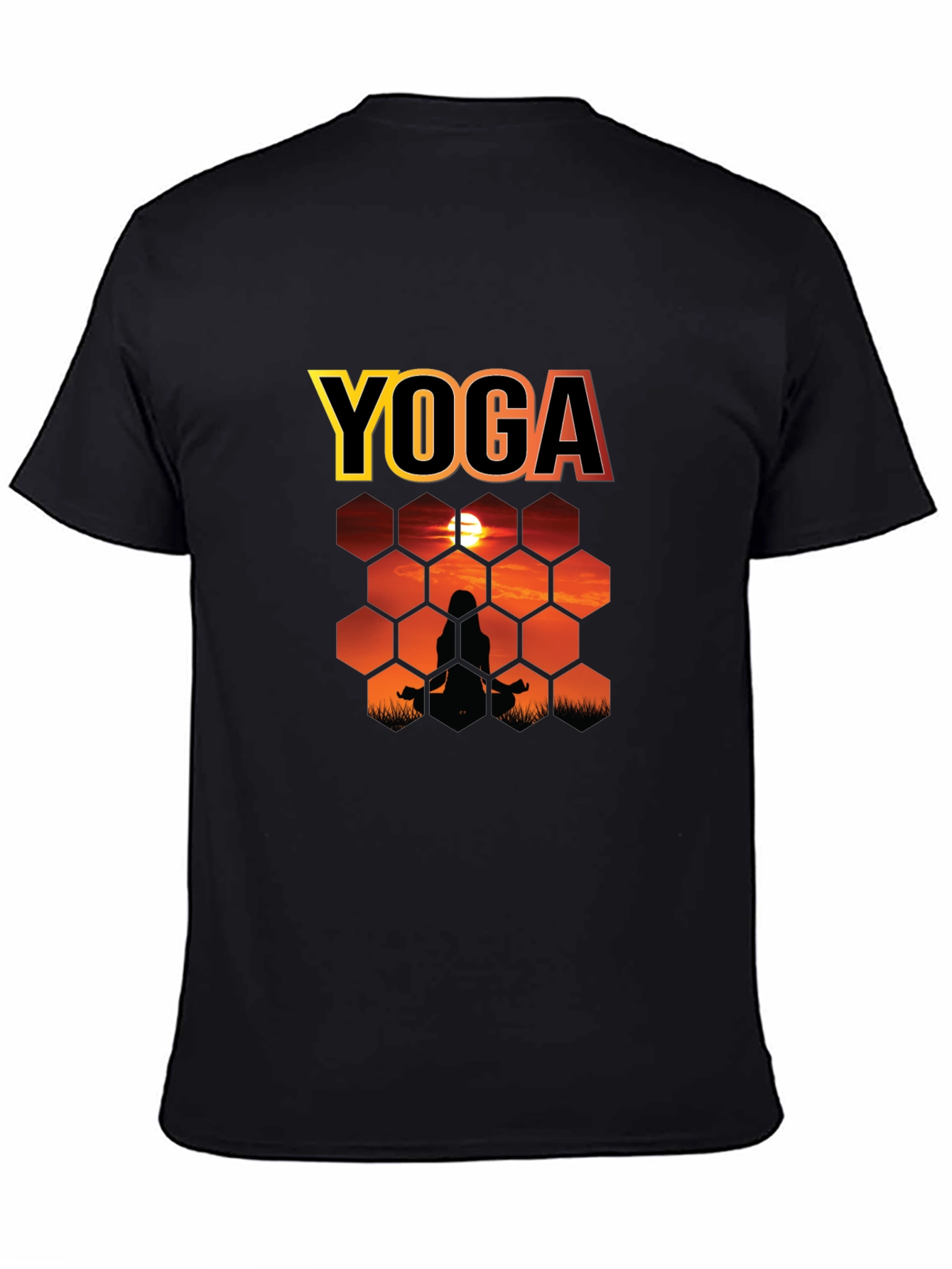 Yoga Sunset Silhouette Graphic T-Shirt