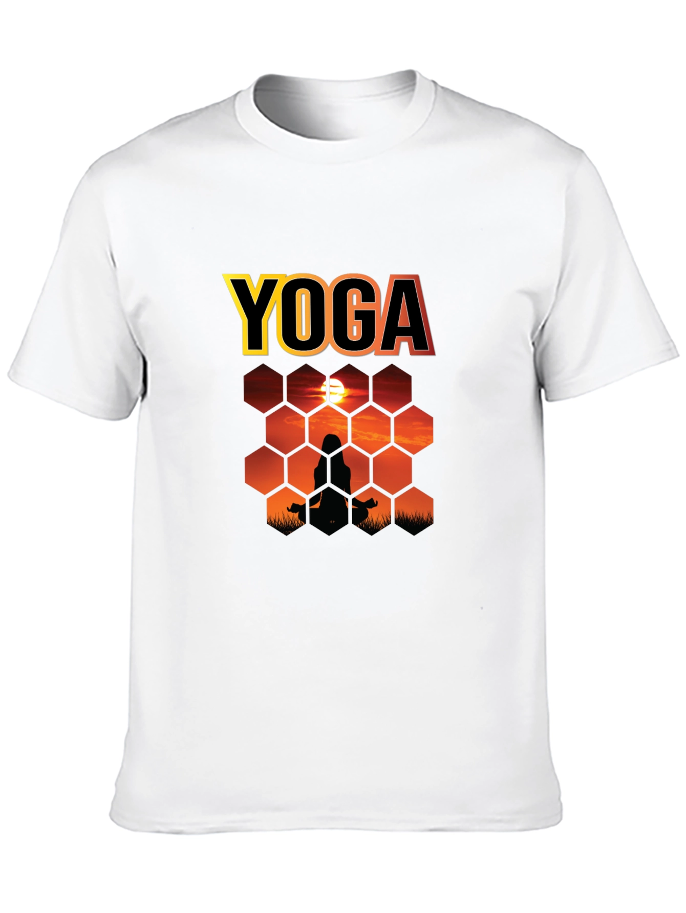 Yoga Sunset Silhouette Graphic T-Shirt