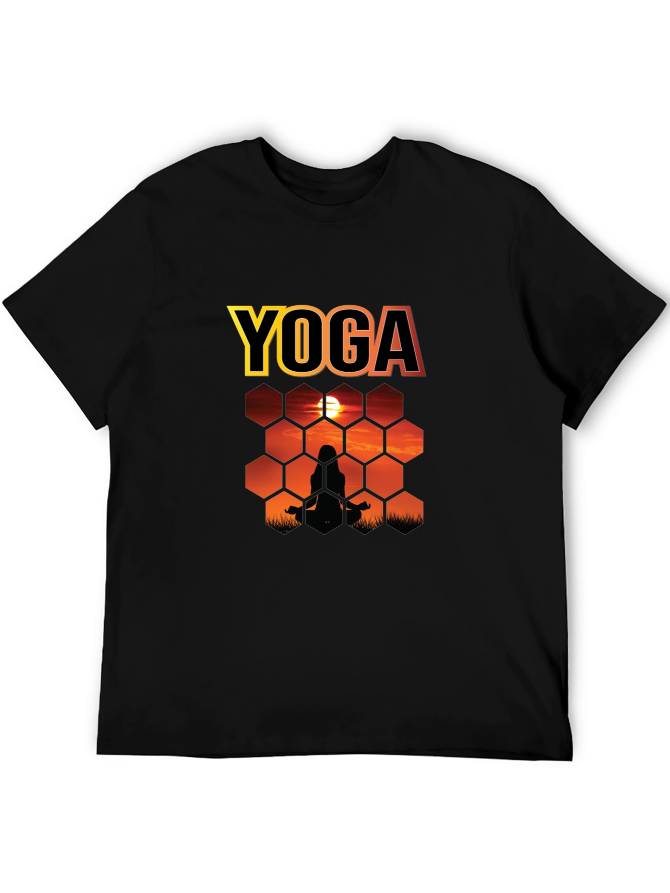 Yoga Sunset Silhouette Graphic T-Shirt