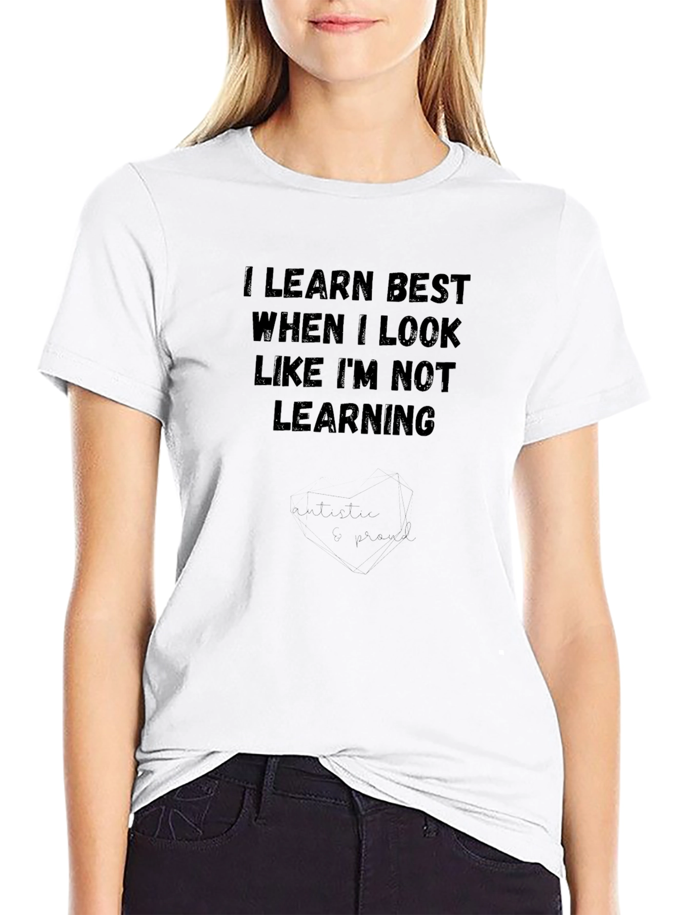 I Learn Best Black Cotton Graphic Tee