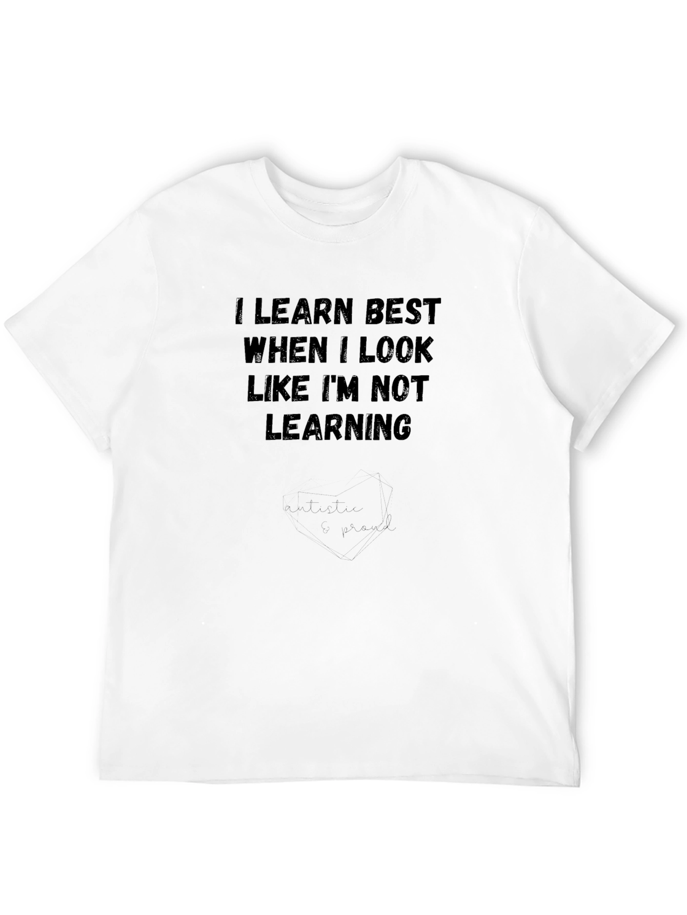 I Learn Best Black Cotton Graphic Tee