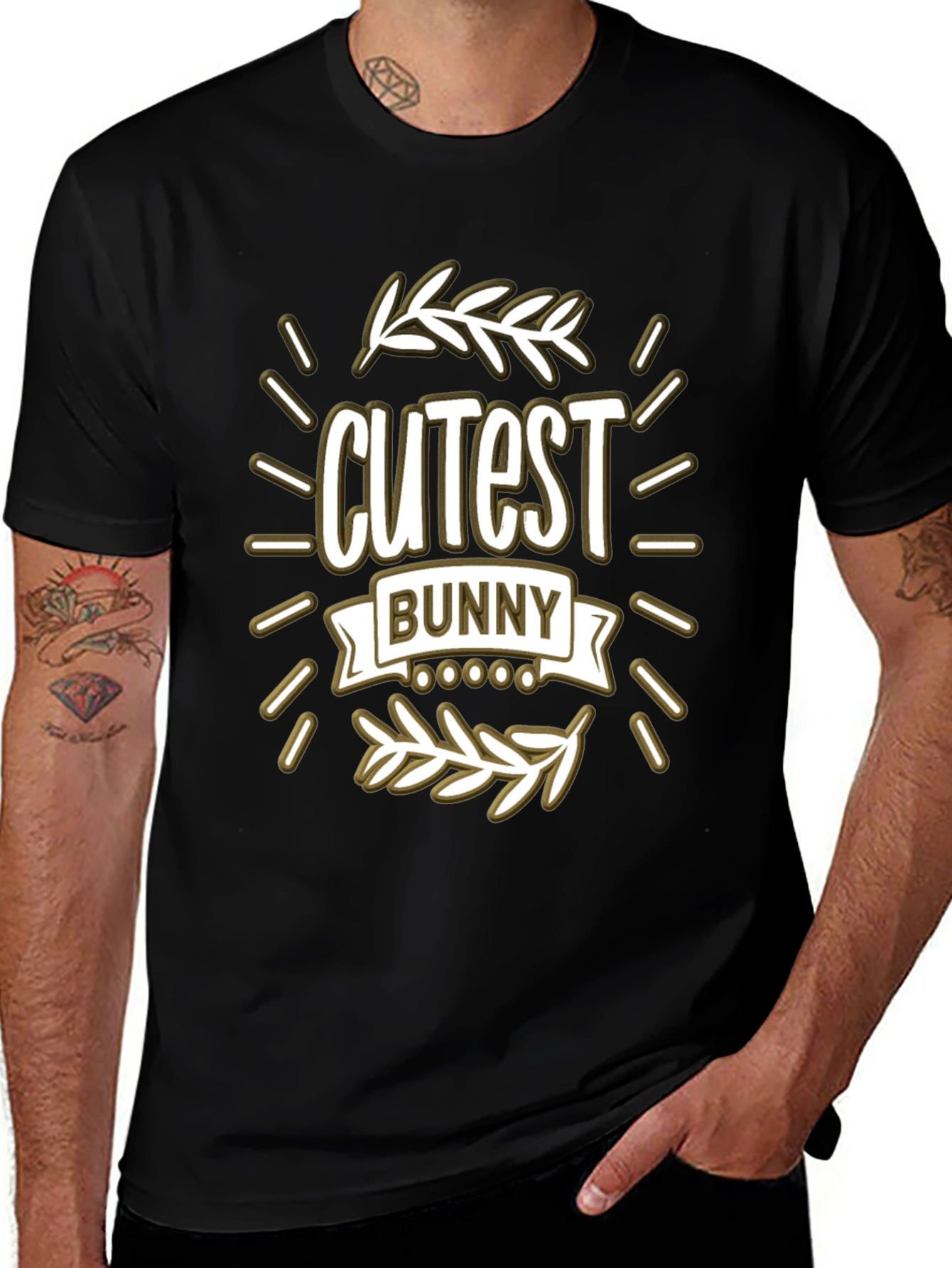 Cutest Bunny Graphic T-Shirt - Black