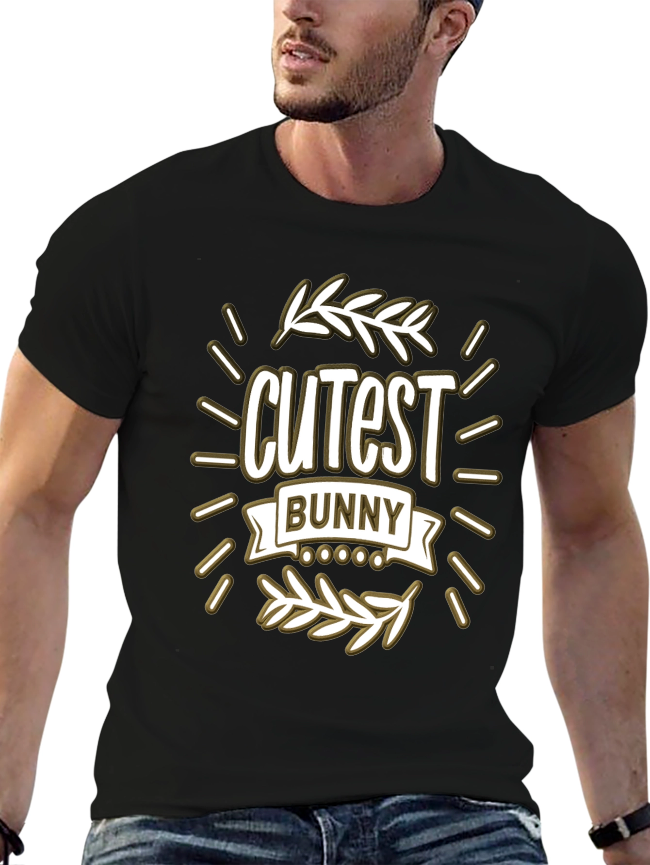 Cutest Bunny Graphic T-Shirt - Black