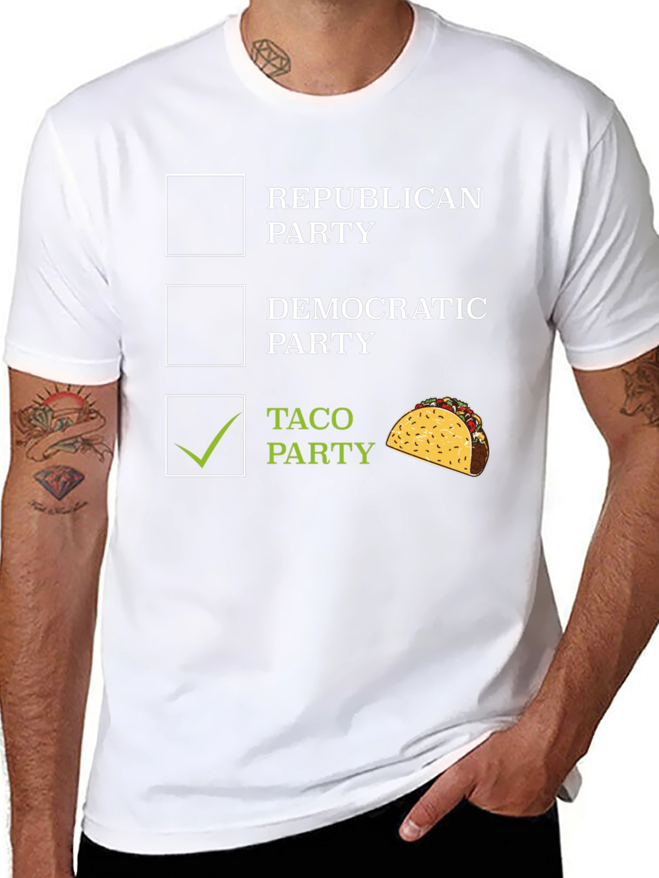 Taco Party Graphic Tee - Funny Political Statement Shirt