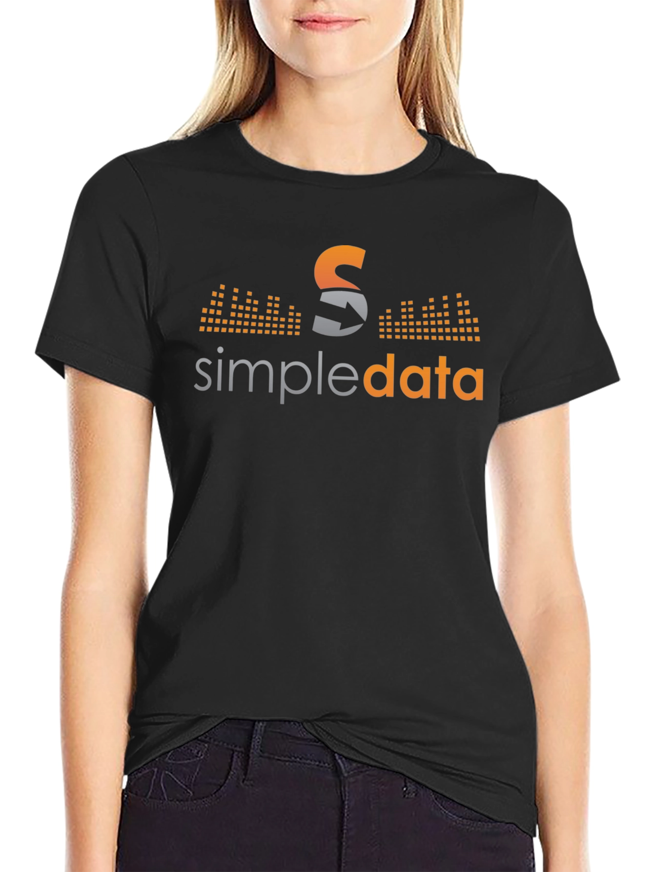 Simpledata Black Graphic Tee