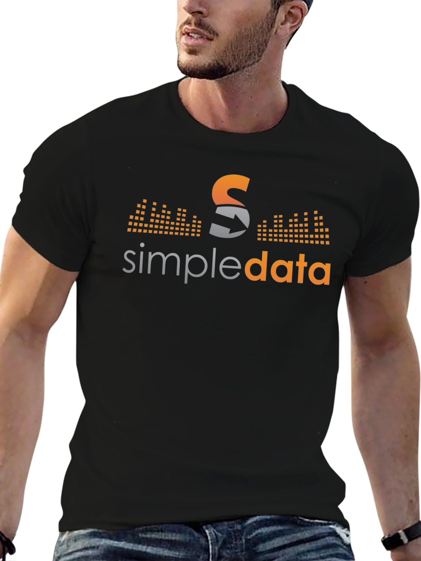 Simpledata Black Graphic Tee