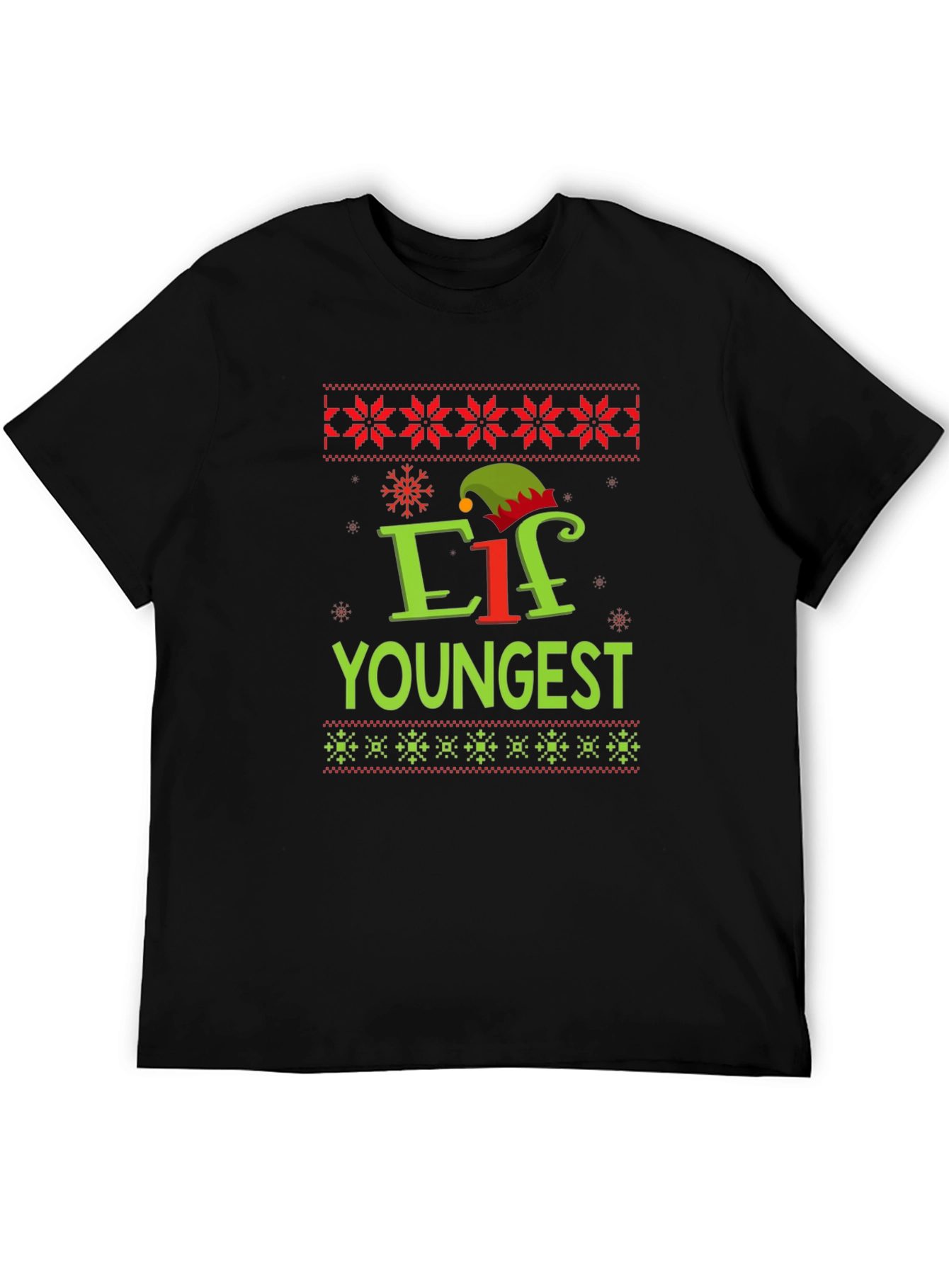 Elf Youngest Christmas Graphic Tee - Holiday Shirt
