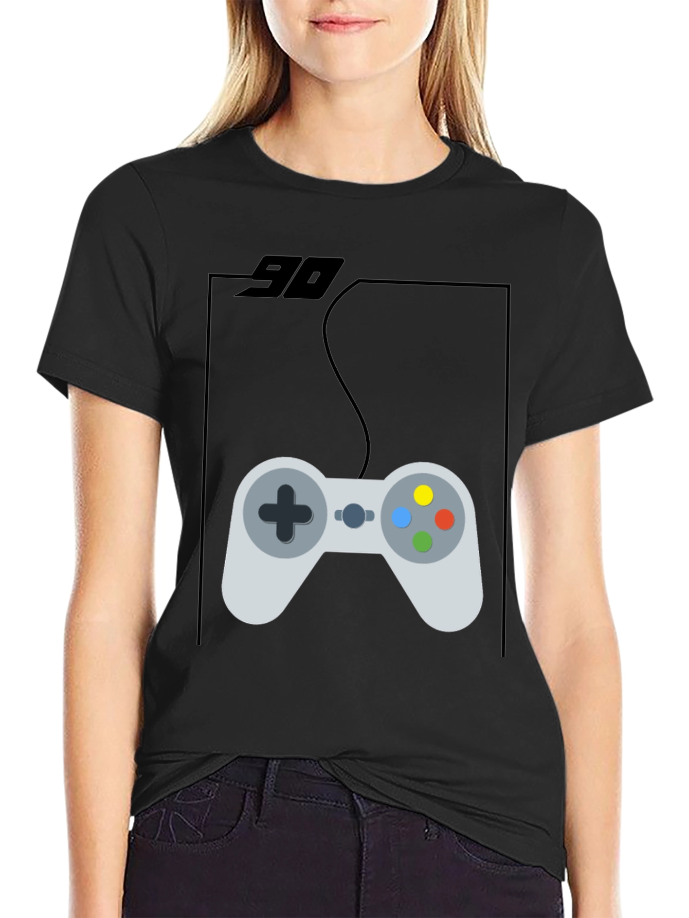 Retro Gamer Tee - Black 90s Console Controller T-Shirt