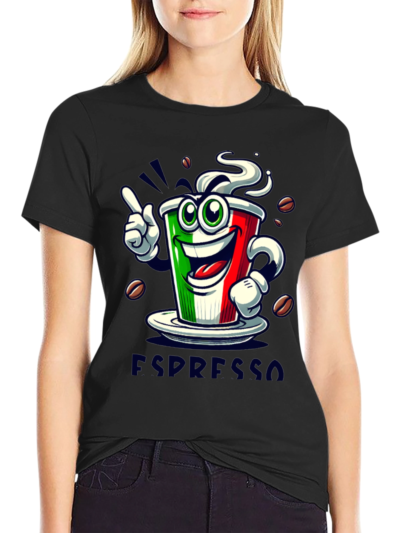 Espresso Italian Flag Graphic T-Shirt