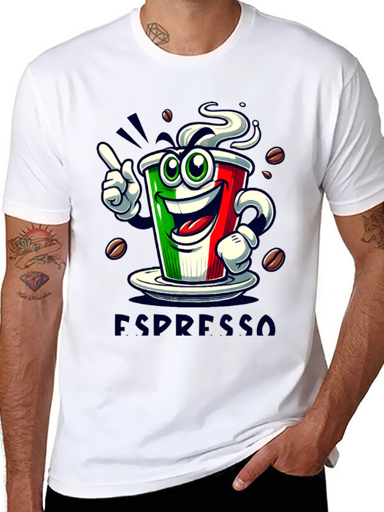 Espresso Italian Flag Graphic T-Shirt
