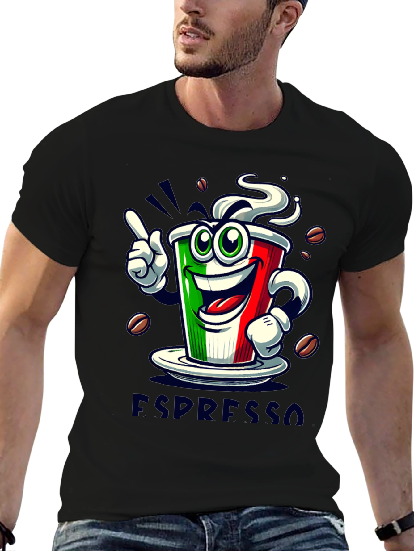 Espresso Italian Flag Graphic T-Shirt