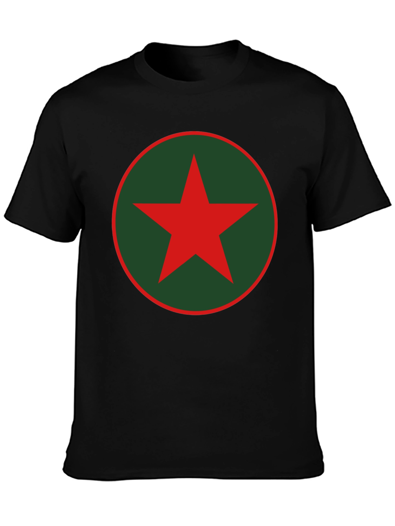 Red Star Graphic T-Shirt - Casual Black Tee