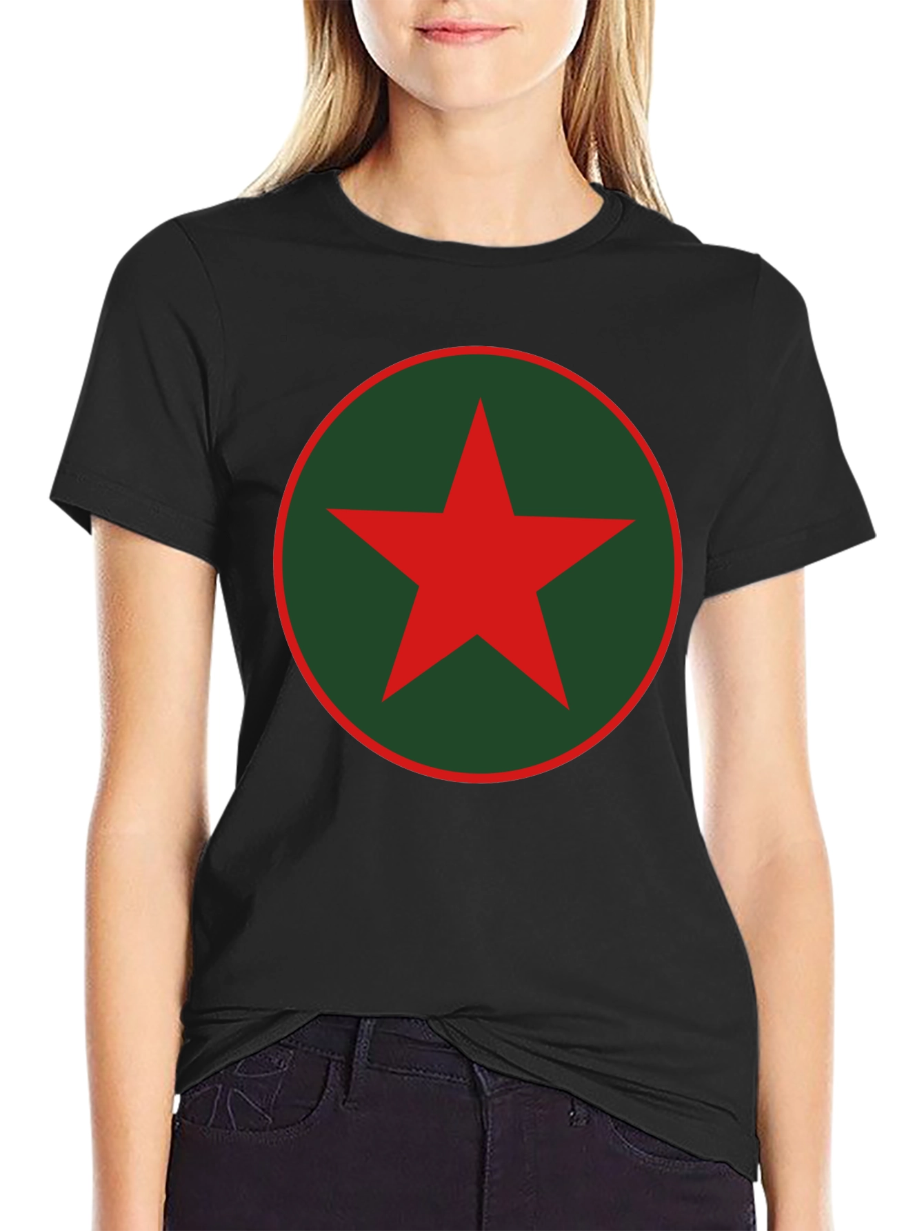 Red Star Graphic T-Shirt - Casual Black Tee