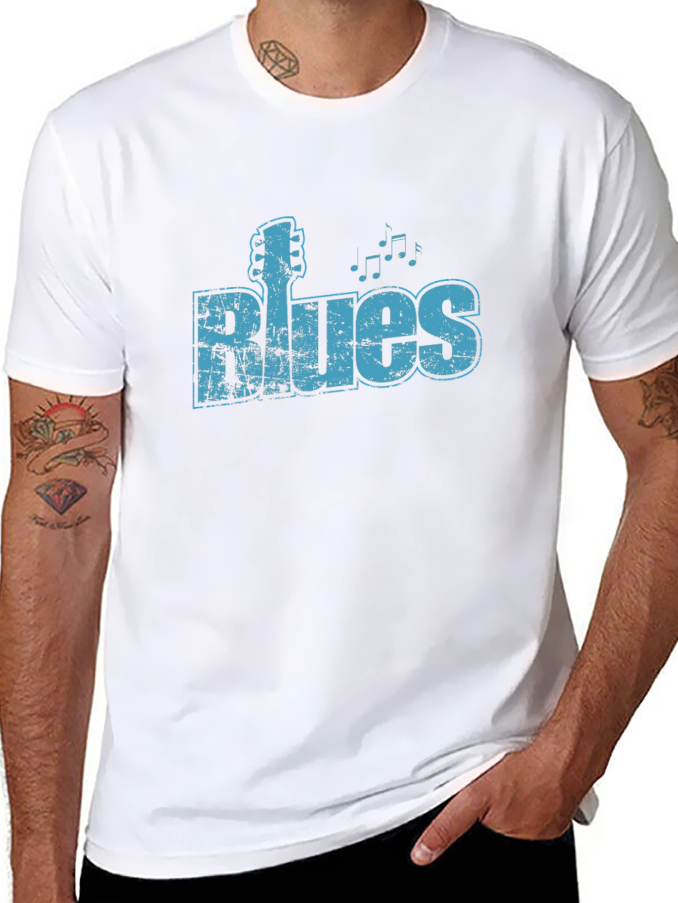 Blues Music Graphic Black T-Shirt