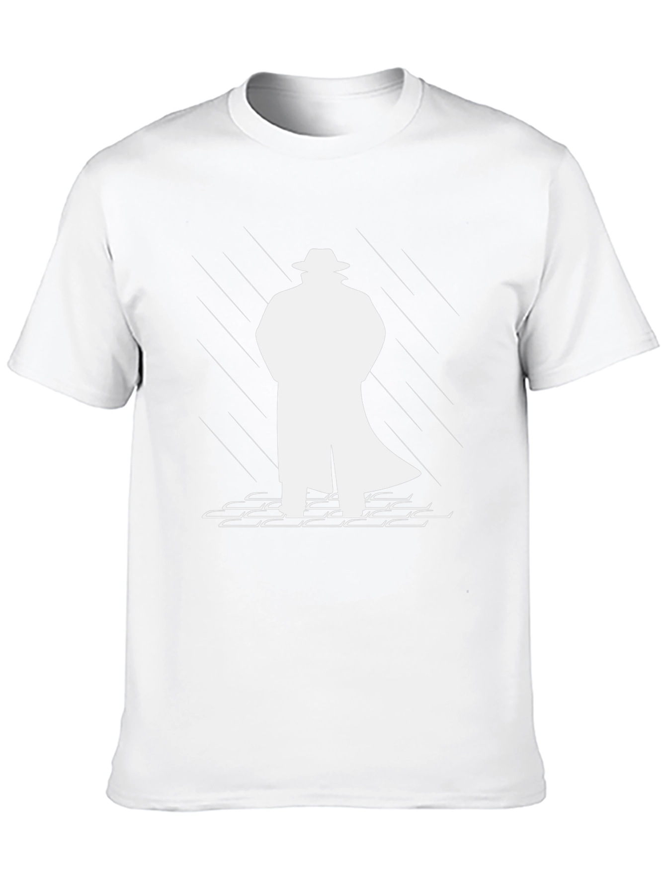 Mysterious Man in Trench Coat Black T-Shirt