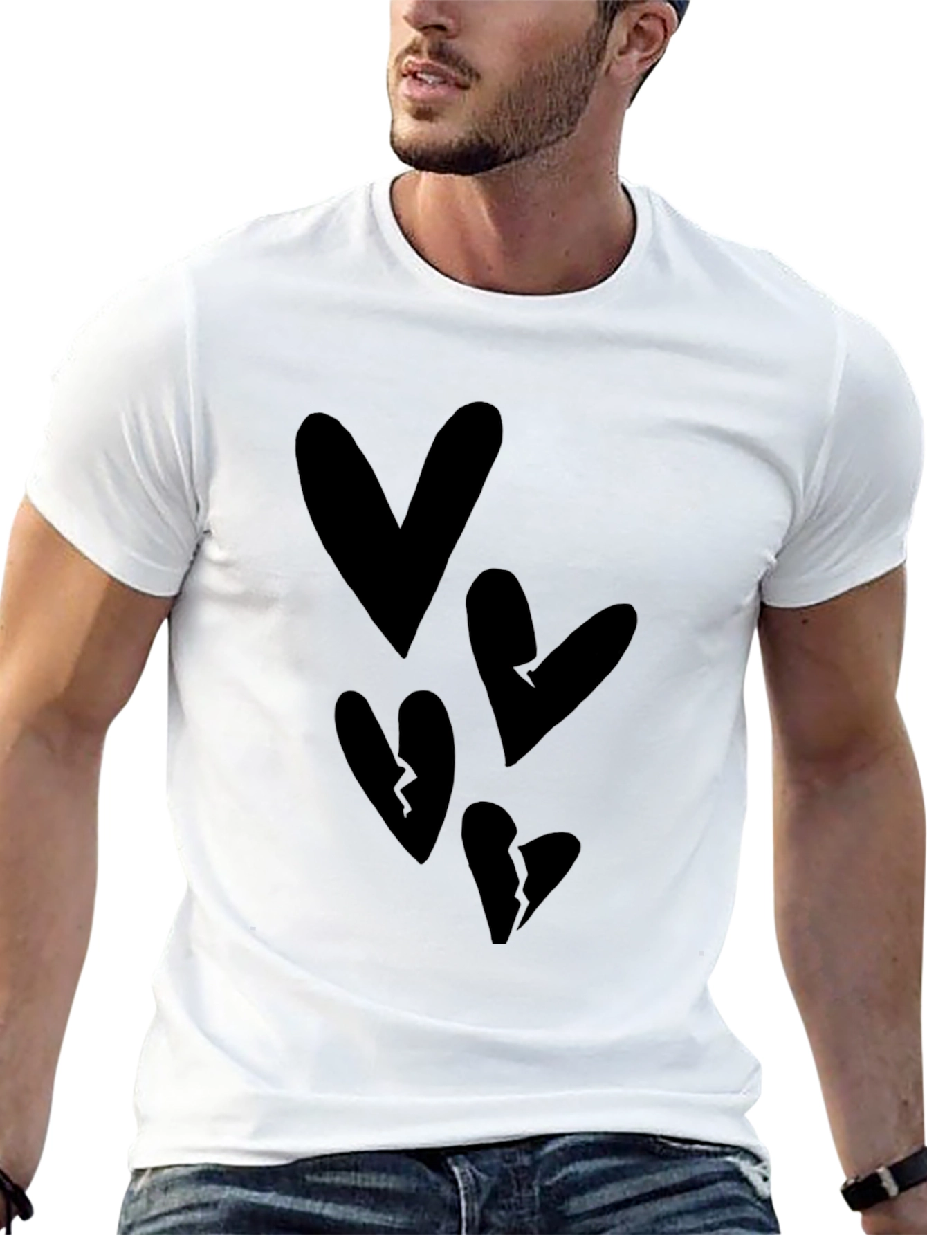 Black Heart Graphic T-Shirt - Casual Style