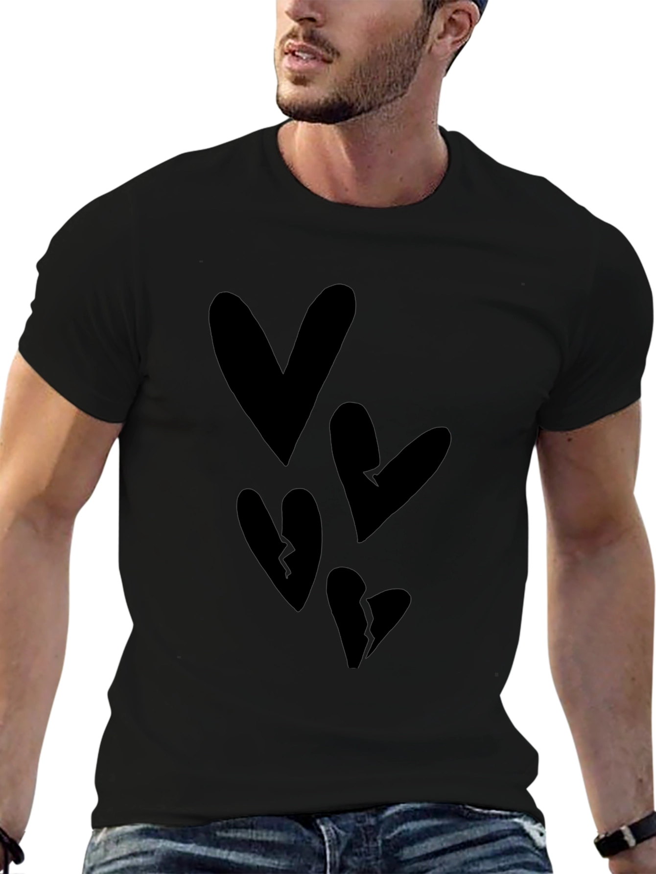Black Heart Graphic T-Shirt - Casual Style