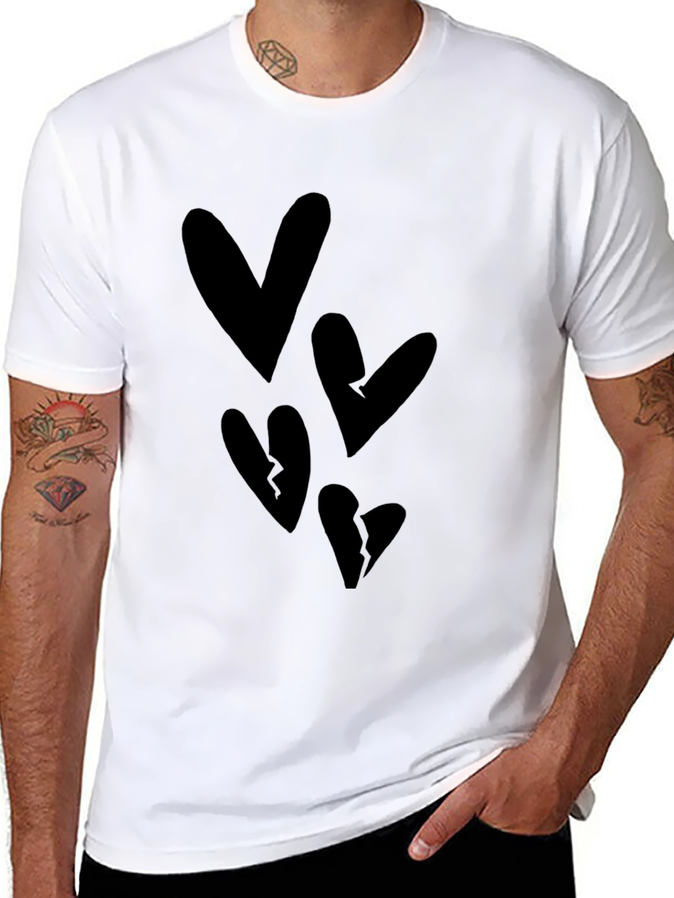 Black Heart Graphic T-Shirt - Casual Style