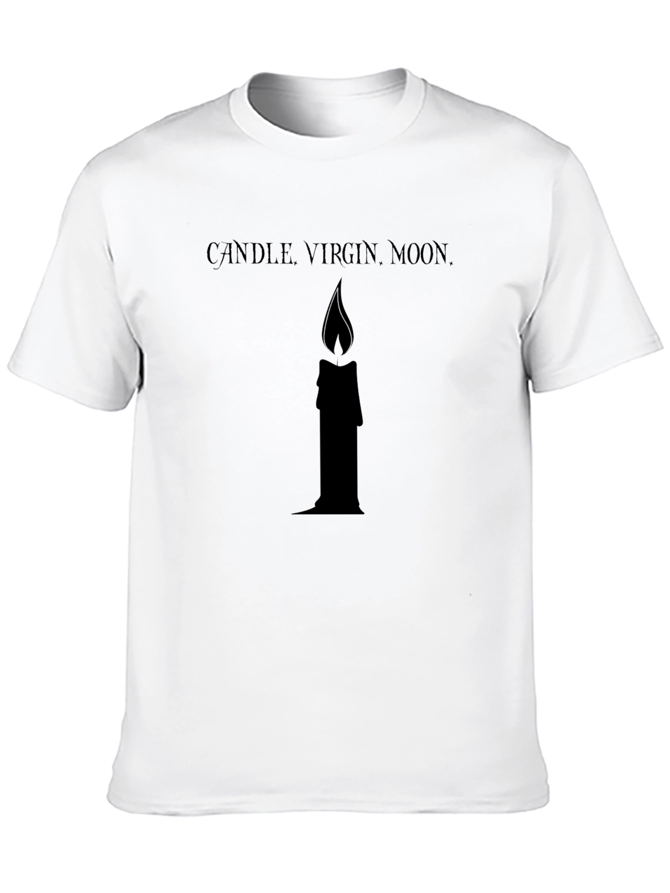 Candle Virgin Moon Graphic Black T-Shirt