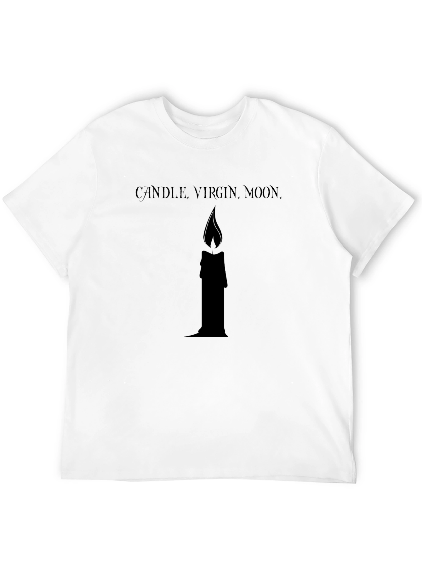 Candle Virgin Moon Graphic Black T-Shirt