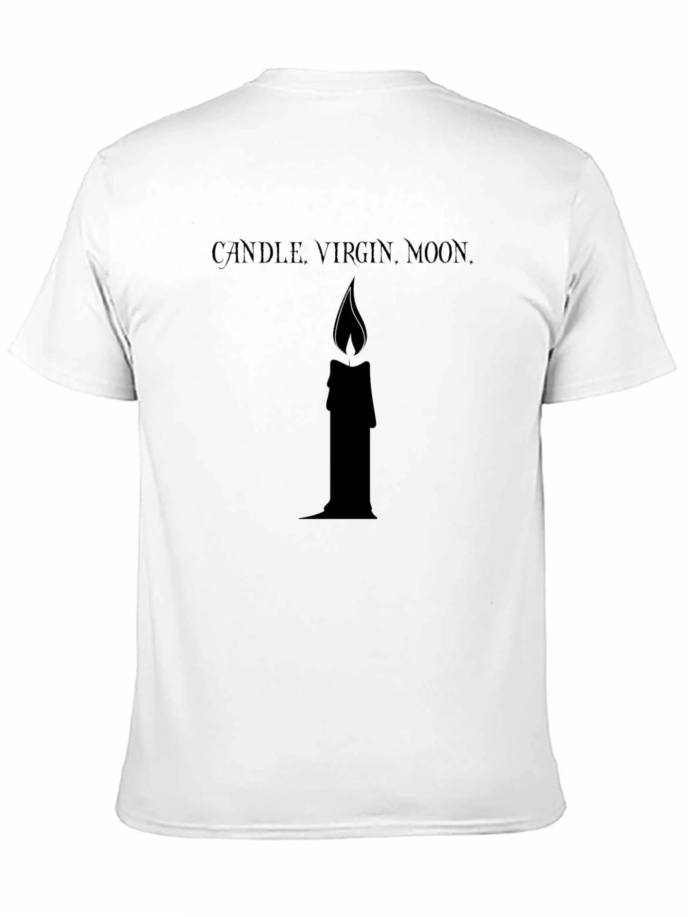 Candle Virgin Moon Graphic Black T-Shirt
