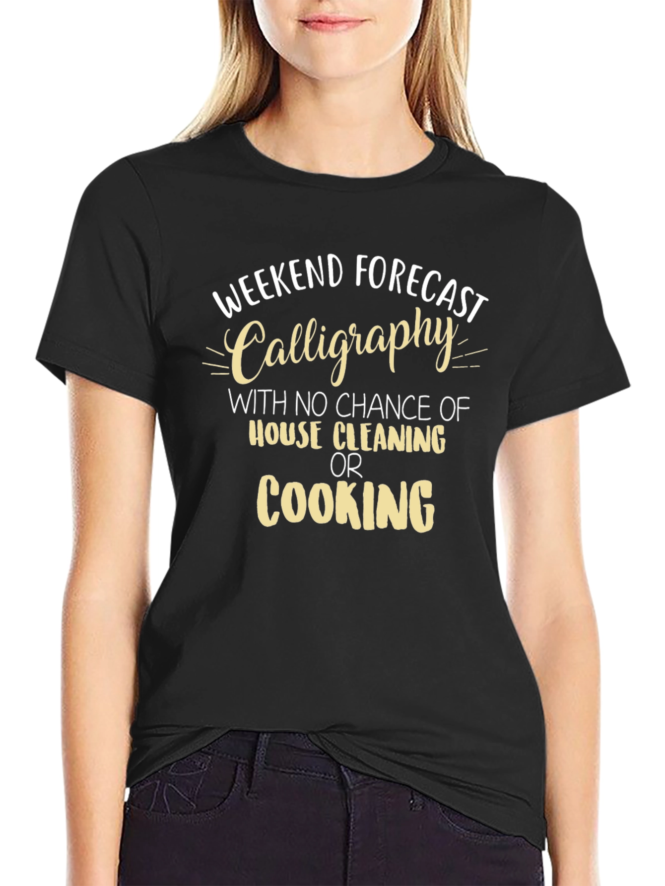 Weekend Forecast Calligraphy T-Shirt
