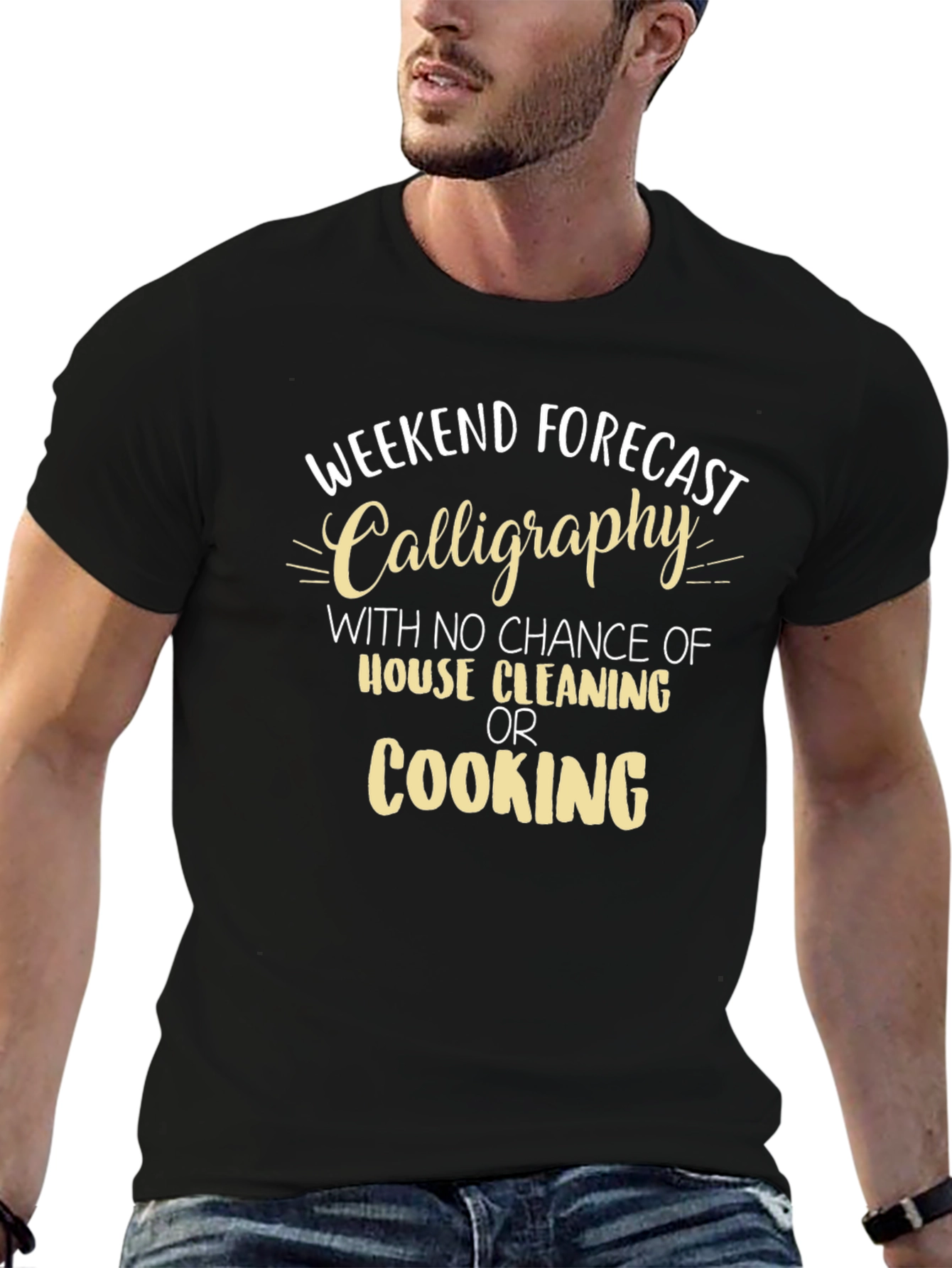 Weekend Forecast Calligraphy T-Shirt
