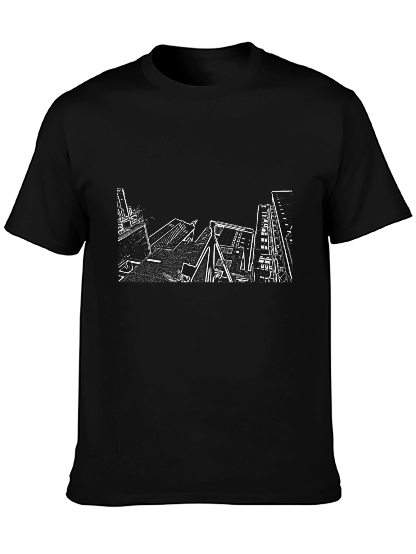 Cityscape Graphic Tee - Modern Black T-Shirt