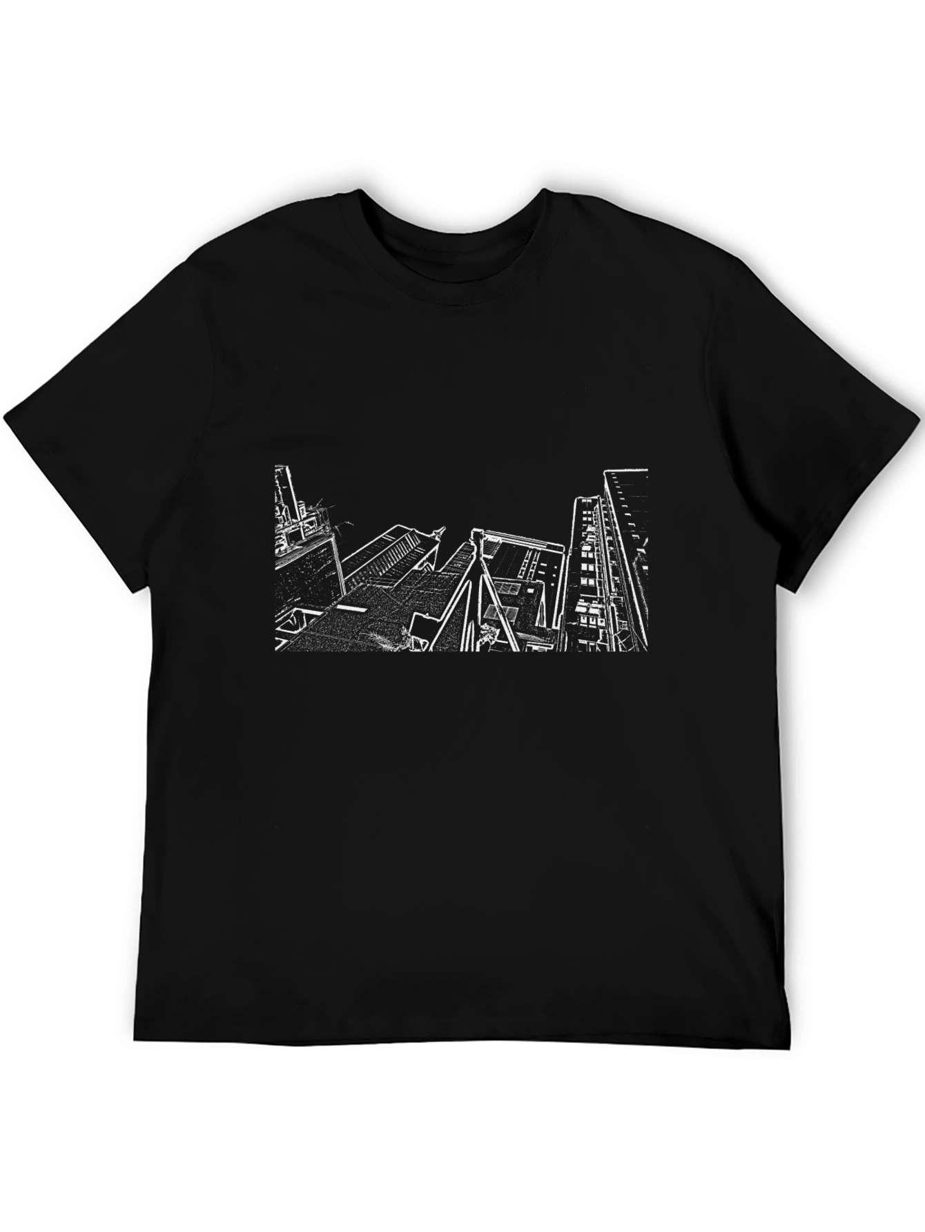 Cityscape Graphic Tee - Modern Black T-Shirt