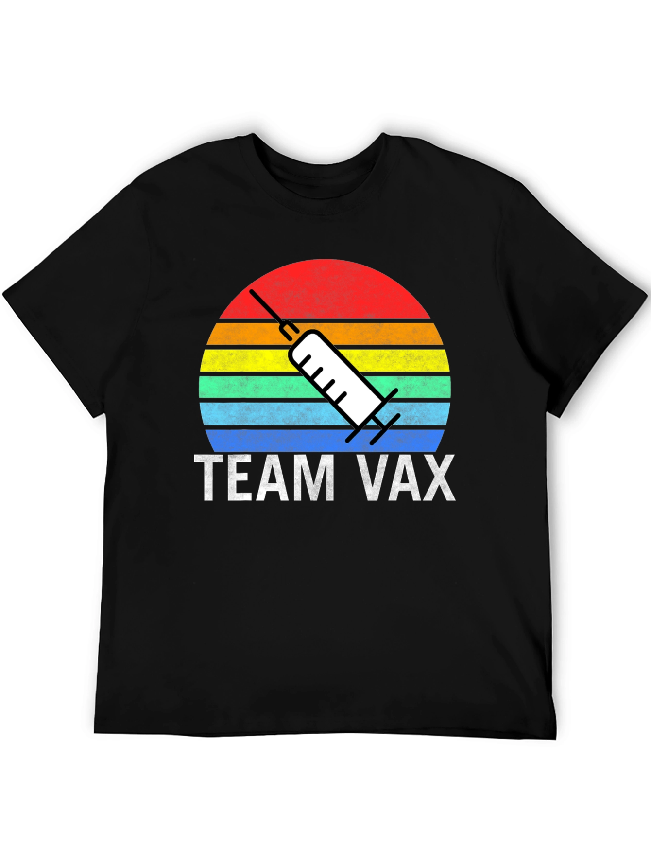 Team Vax T-Shirt - Retro Sunset Vaccine Tee