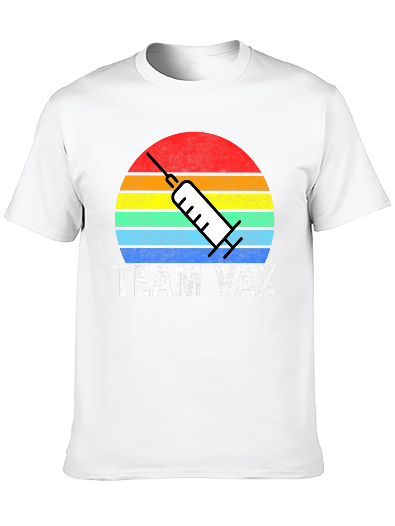 Team Vax T-Shirt - Retro Sunset Vaccine Tee