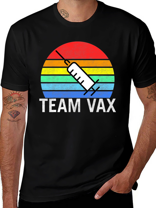 Team Vax T-Shirt - Retro Sunset Vaccine Tee