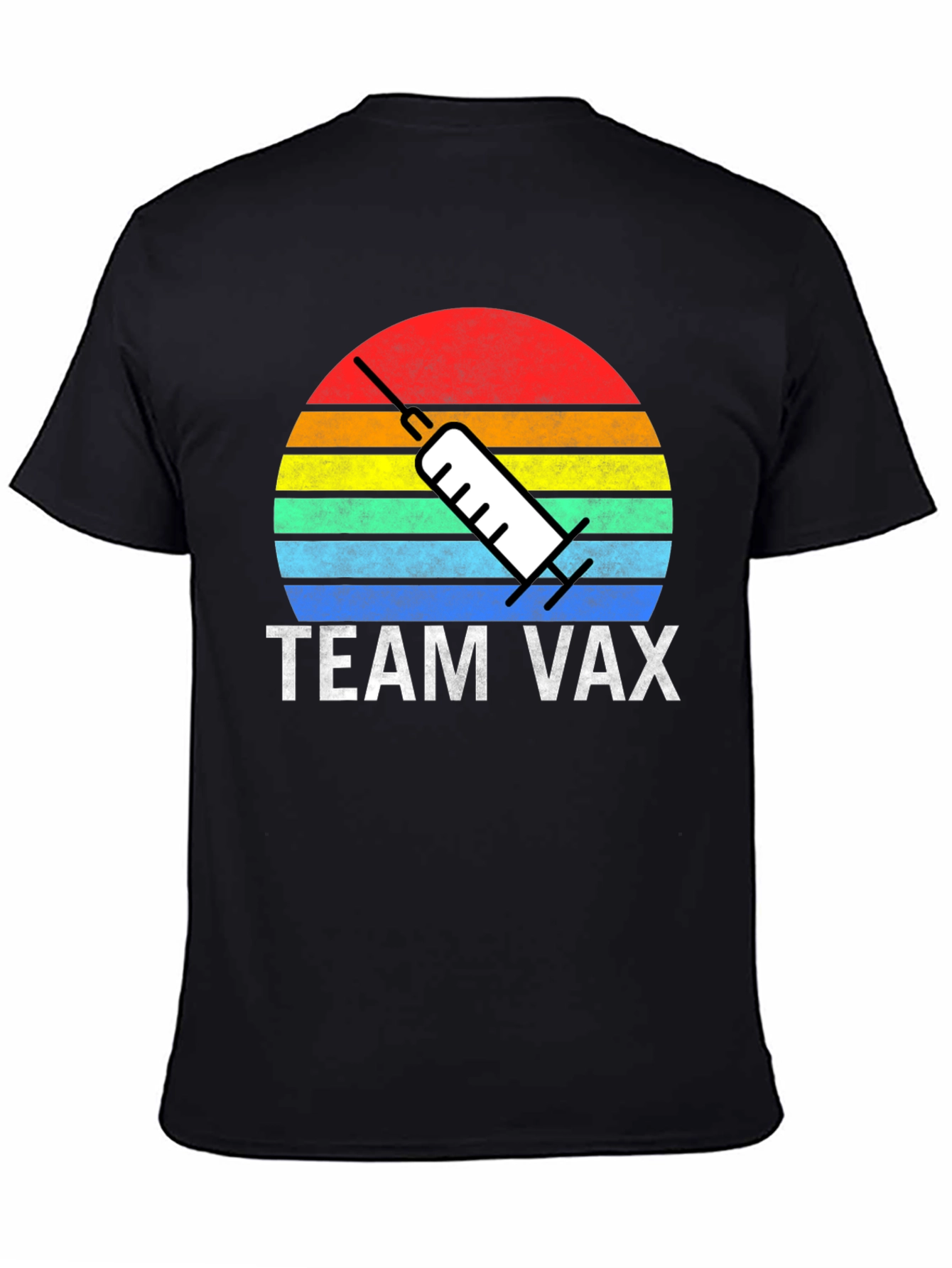 Team Vax T-Shirt - Retro Sunset Vaccine Tee