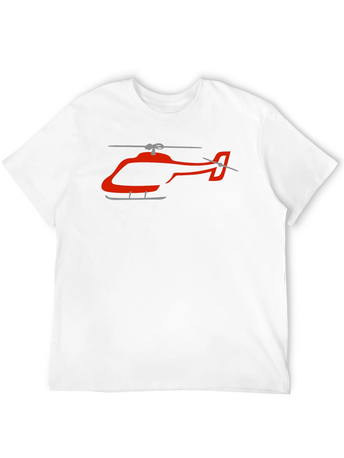 Helicopter Graphic Tee - Black Cotton T-Shirt