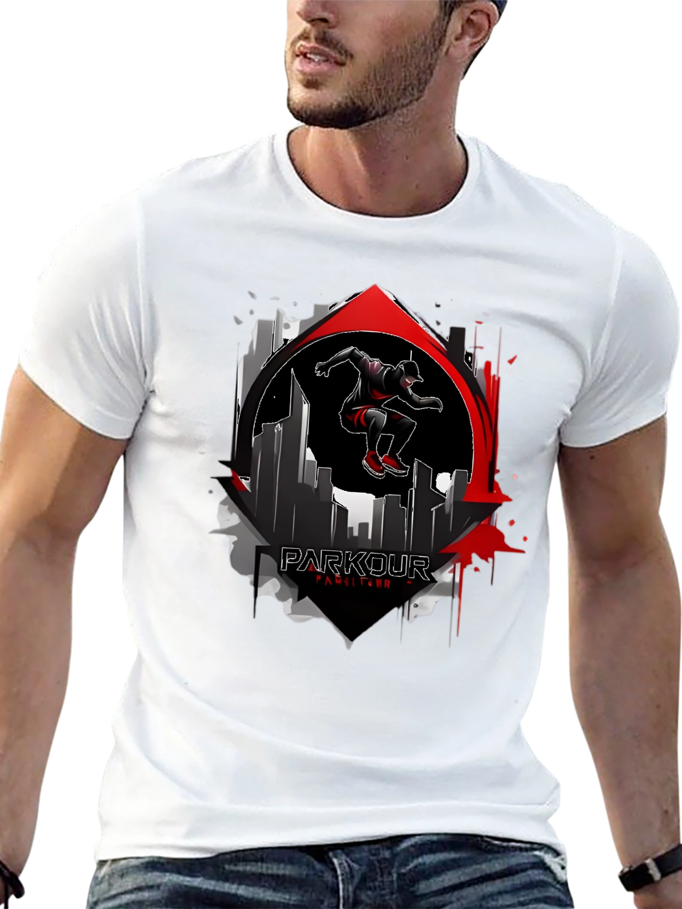 Parkour Cityscape Graphic T-Shirt