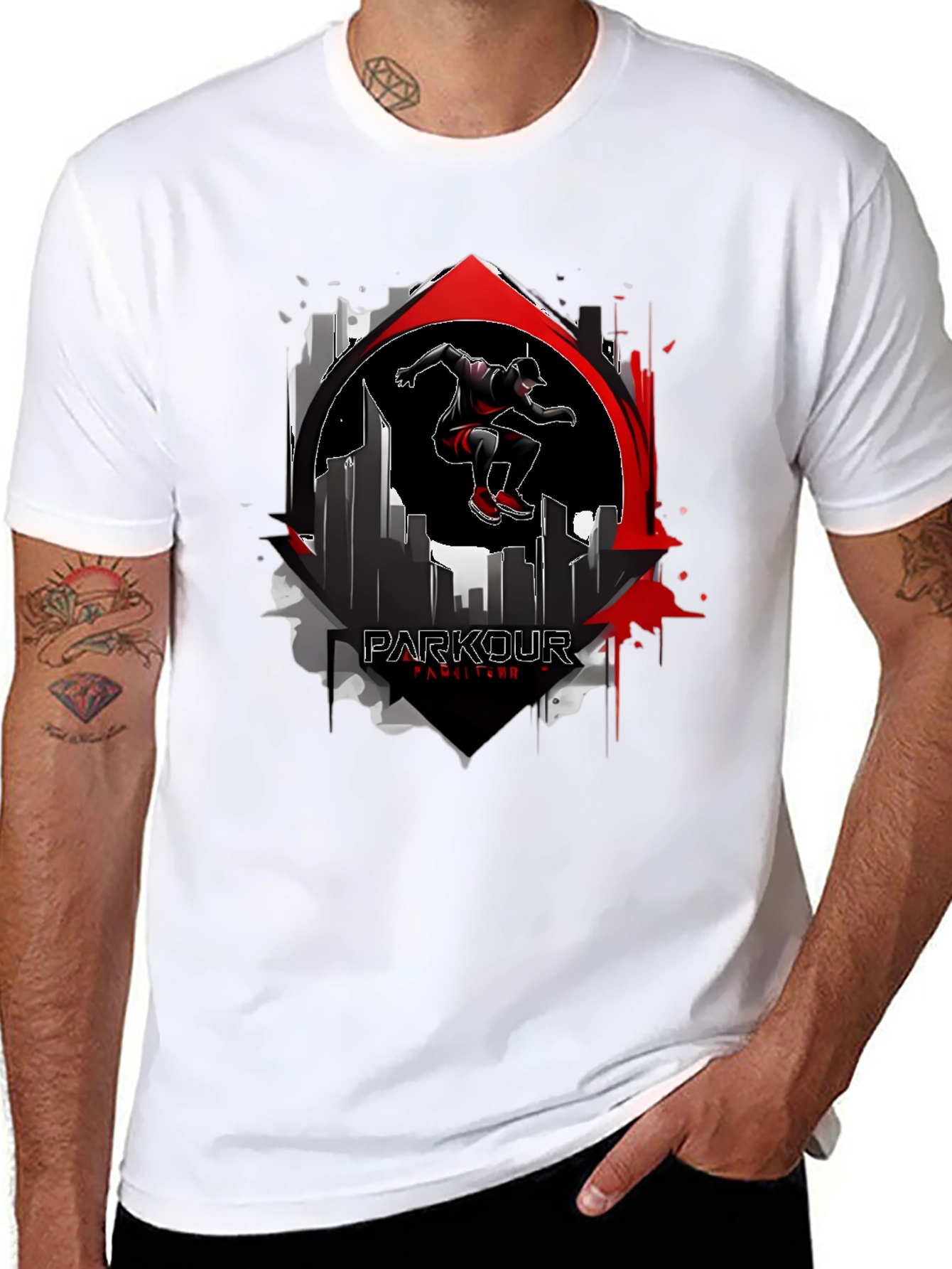 Parkour Cityscape Graphic T-Shirt