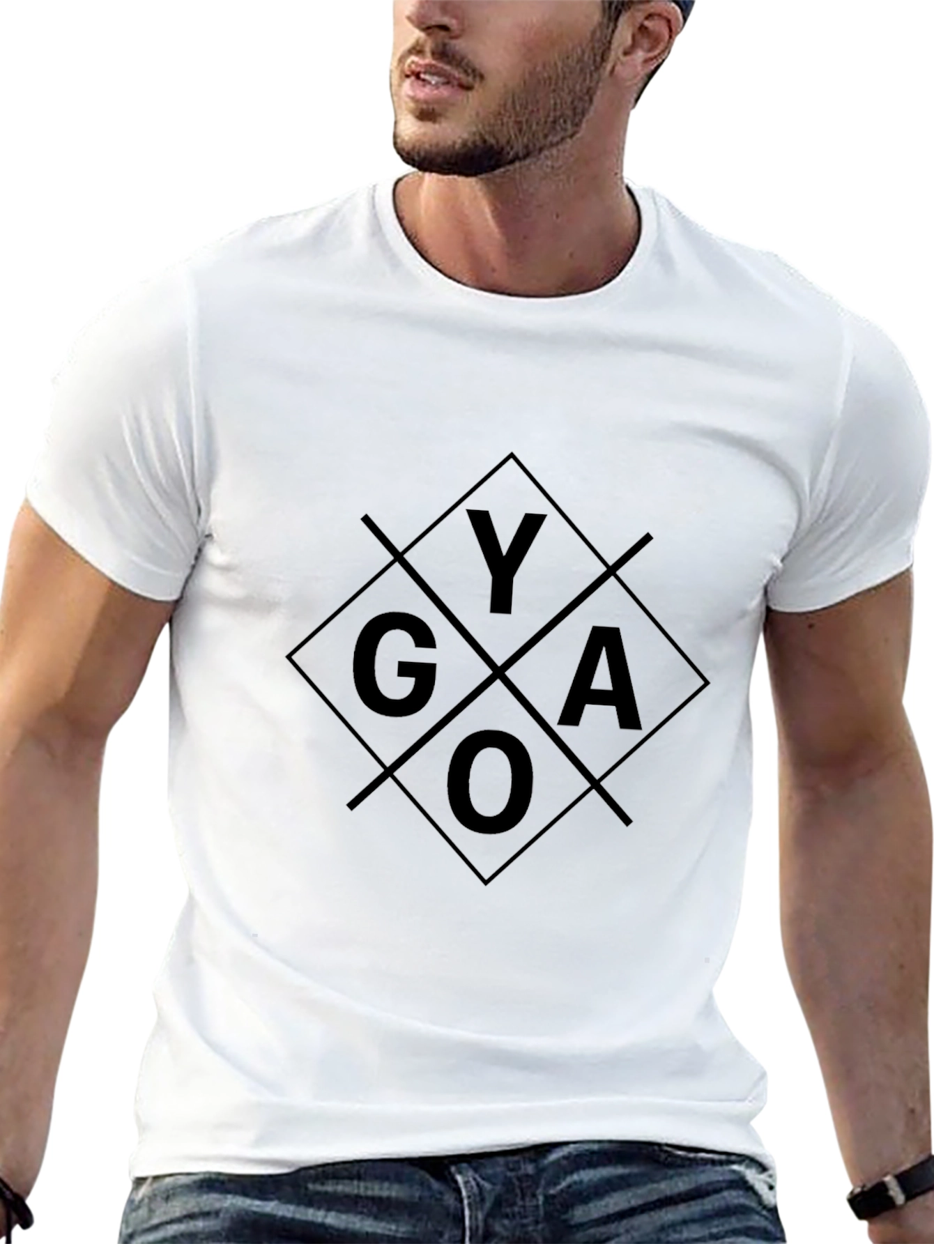 GYAO Graphic Tee - Mens Black Cotton T-Shirt