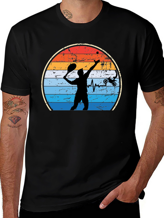 Tennis & Motocross Heartbeat T-Shirt