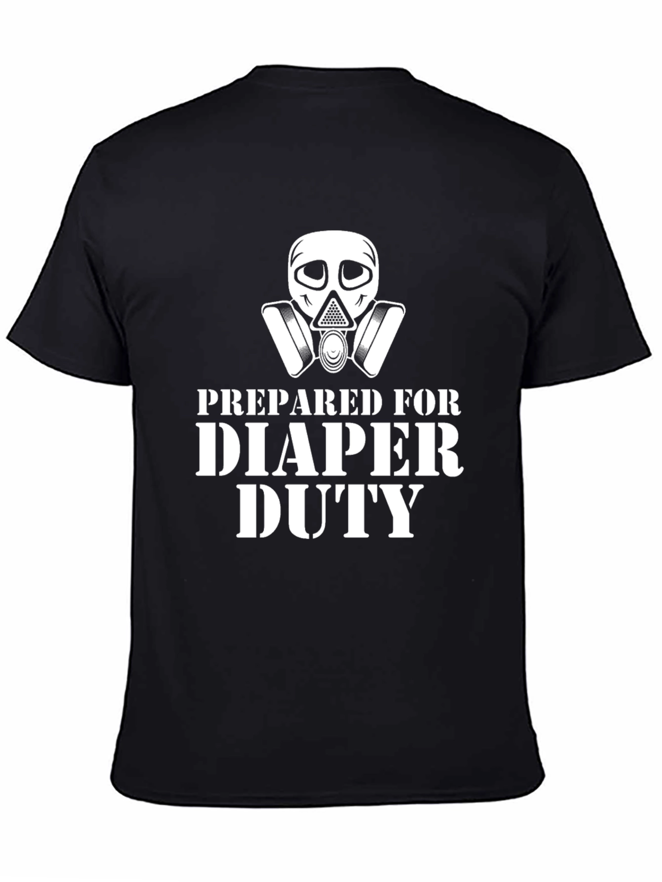 Prepared For Diaper Duty Black T-Shirt
