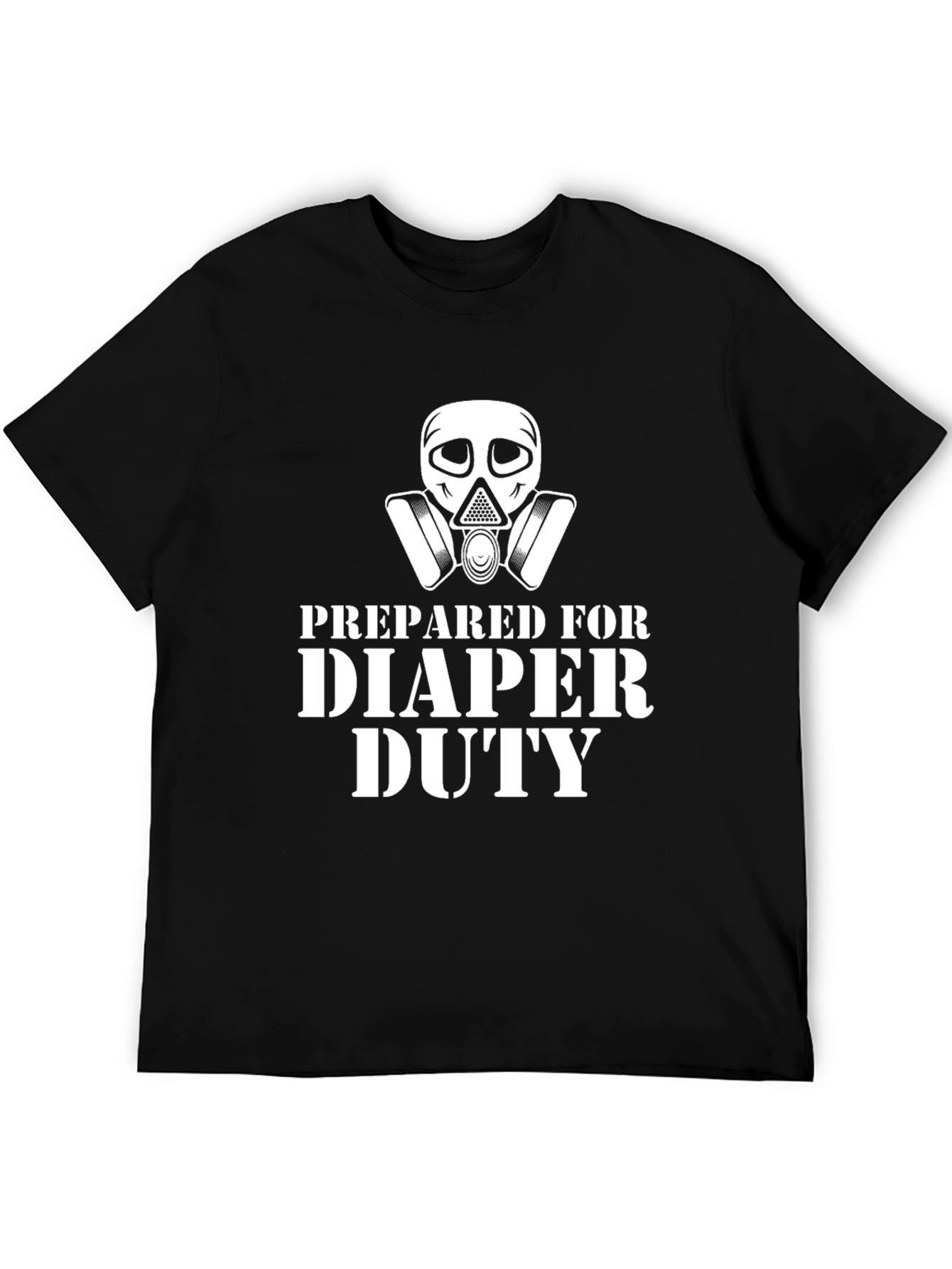 Prepared For Diaper Duty Black T-Shirt