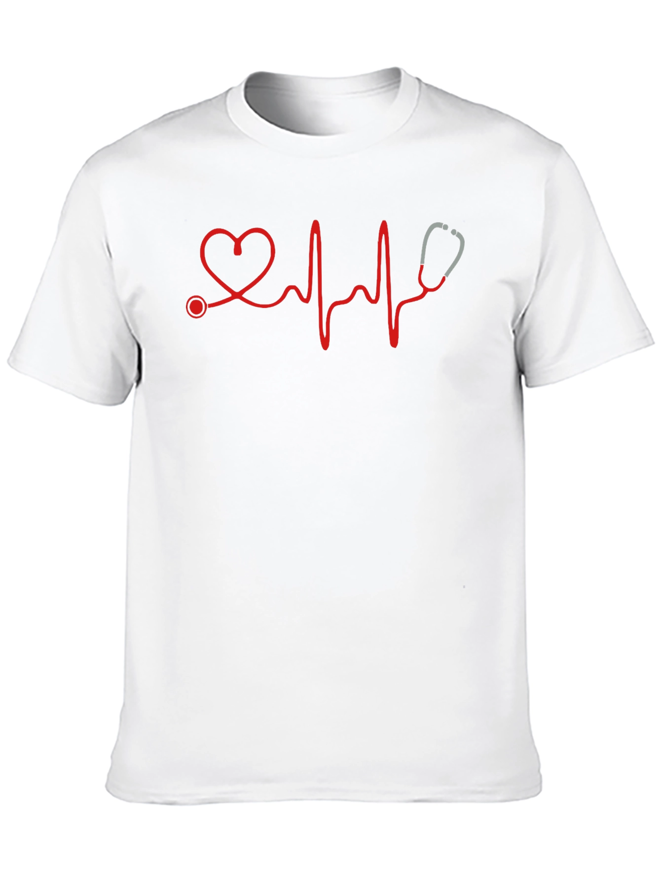 Heartbeat Stethoscope Graphic Tee - Black