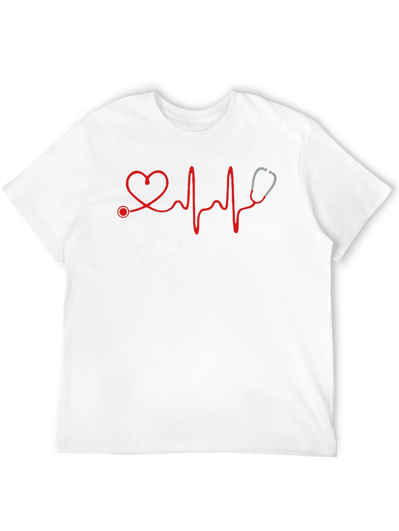 Heartbeat Stethoscope Graphic Tee - Black