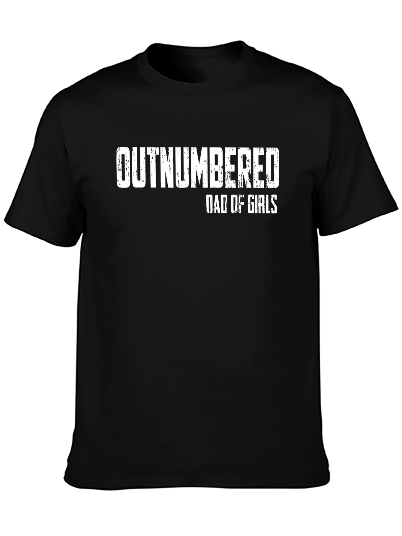 Outnumbered Dad of Girls Black T-Shirt